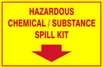 Hazardous Chemical / Substance spill kit safety sign (HW88)