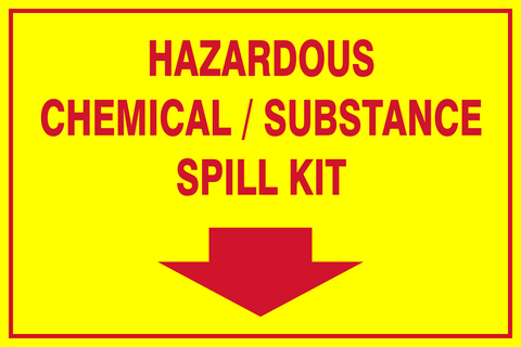 Hazardous Chemical / Substance spill kit safety sign (HW88)