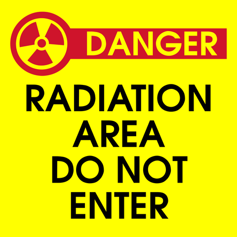 Danger : Radiation area, do not enter safety sign (HW96)