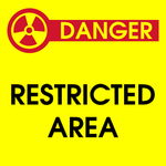 Danger : Restricted area safety sign (HW98)