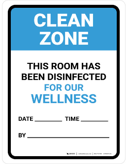 Clean Zone safety sign (HYG010)