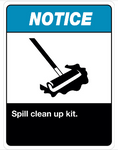 Notice : spill clean up kit safety sign (HYG05)