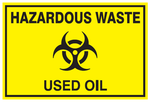 Hazardous waste used oil safety sign  (MI28)