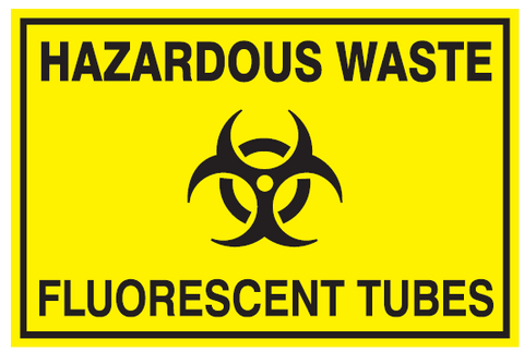 Hazardous waste fluorescent tubes safety sign  (MI29)