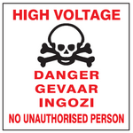 High Voltage (3 Languages) safety sign (EH9)