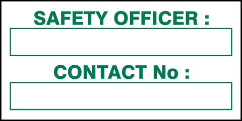 Safety Officer , Contact safety sign (IN10)