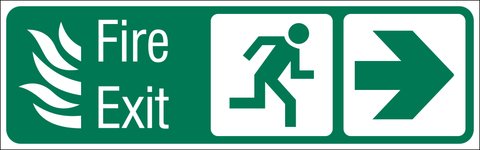 Arrow Right, Running man right with Fire Exit safety sign (IN44 R)