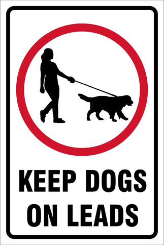 Keep dogs on leads safety sign (KDO01)