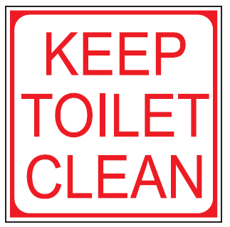 Keep toilet clean safety sign  (T2)