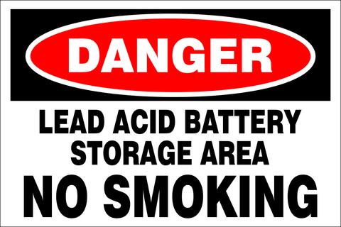 Danger : Lead Acid Battery storage area safety sign (DAN025)