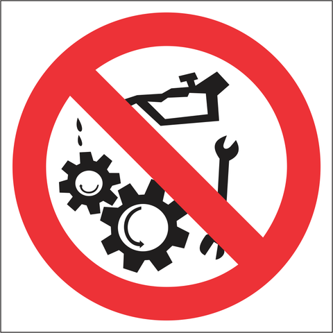 No oil while machine is in motion safety sign (M102)
