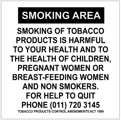 Smoking area safety sign (SM01)