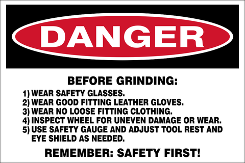 Danger : Before Grinding safety sign (M204 B)