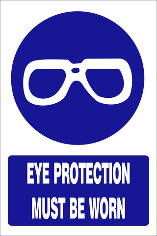 Eye protection must be worn safety sign (MV001A)