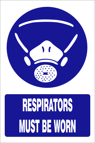 Respirators must be worn safety sign (MV002 A)