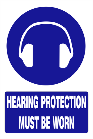 Hearing protection must be worn safety sign (MV004 A)