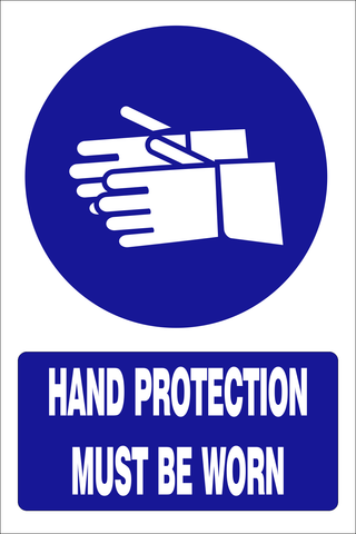 Hand protection must be worn safety sign (MV005A)