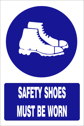 Safety shoes must be worn safety sign (MV007A)