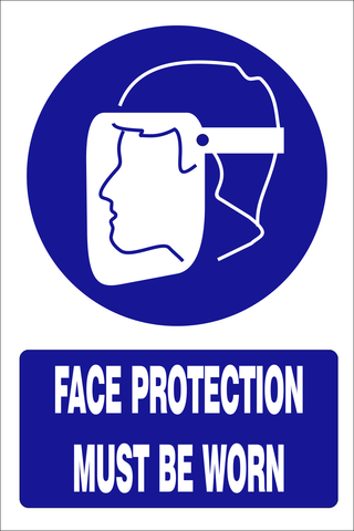 Face protection must be worn safety sign (MV010A)