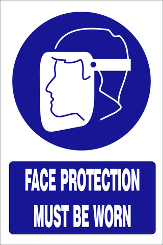 Face protection must be worn safety sign (MV010 A)