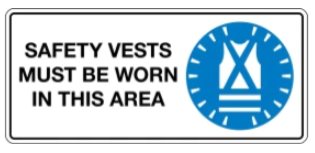 Safety vests must be worn in this area safety sign (MV029A)