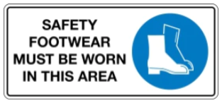 Safety footwear must be worn in this area safety sign (MV030B)
