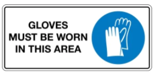 Gloves must be worn safety sign (MV038B)