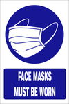 Face masks must be worn safety sign (MV028A)