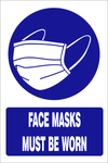 Face masks must be worn safety sign (MV028 A)
