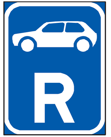 Motor car reservation road sign (R308)