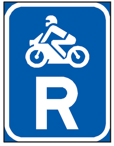 Motorcycle reservation road sign (R307)