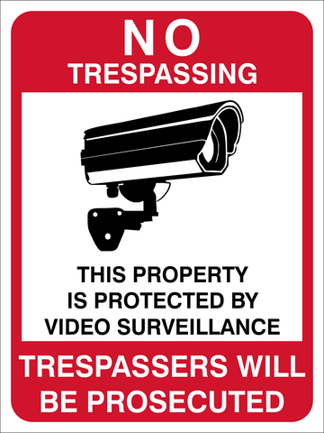 No Trespassing with CCTV picture safety sign (NE019)