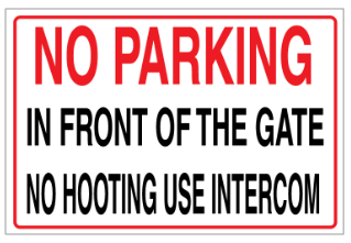 No hooting use the intercom safety sign (NH01)