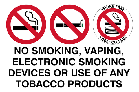 No smoking, vaping, electronic smoking devices safety sign  (NS13)