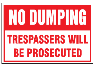 No dumping safety sign  (NE36)