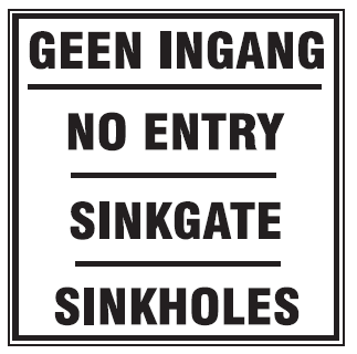 No Entry Sinkholes 2 Languages safety sign (MI2) | Safety Sign Online