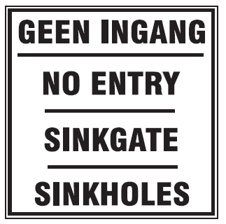 No Entry Sinkholes 2 Languages safety sign (MI2)
