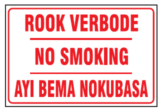 No smoking 3 Languages safety sign  (NS10)