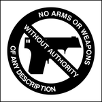 No arms or weapons of any description safety sign (P11)