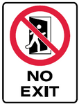 No Exit and prohibitory symbol with a door safety sign (P30)