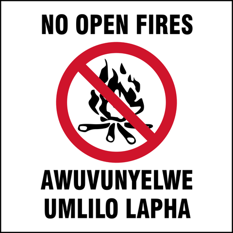 No Open Fires safety sign (P7)