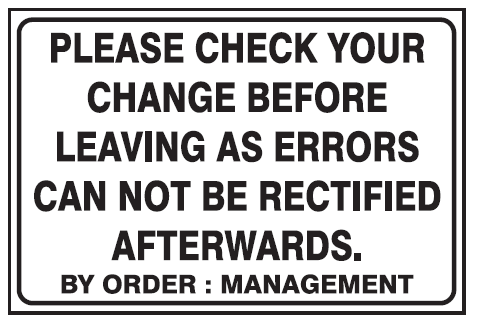 Please check your change safety sign (B5) | Safety Sign Online