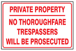 Private property safety sign (NE015)