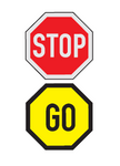 Stop - Go road sign with or without a steel stand (R1.5)