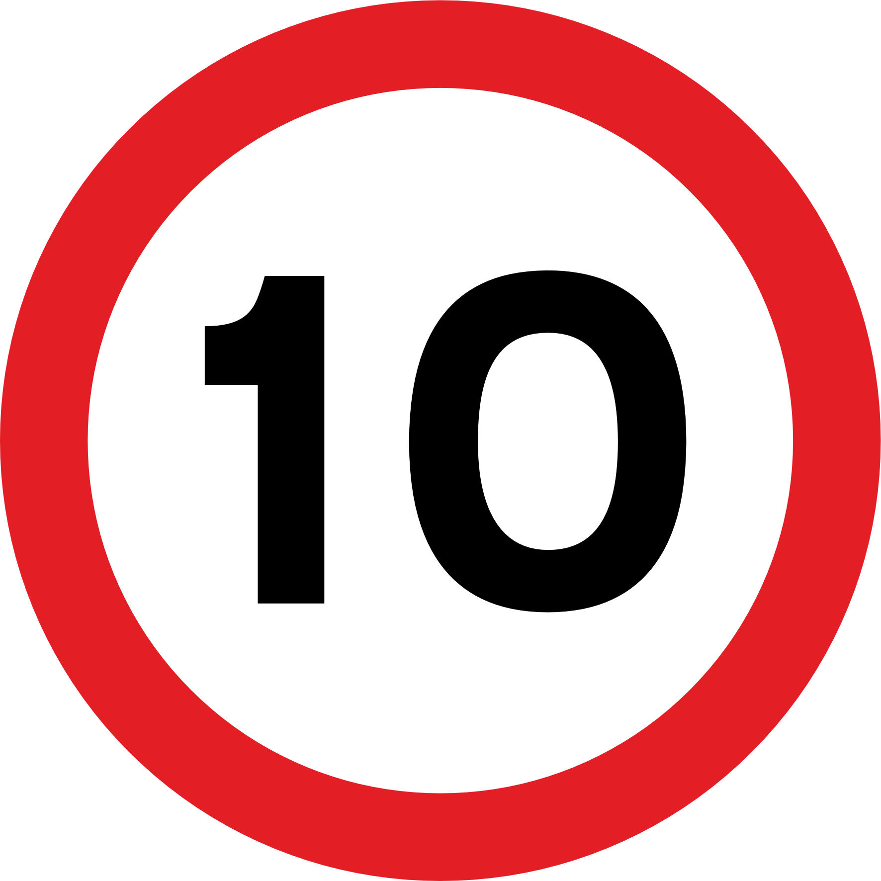 10km Speed Limit road sign (R201) 10 | Safety Sign Online