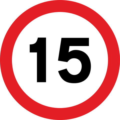 15km Speed Limit road sign (R201) 15