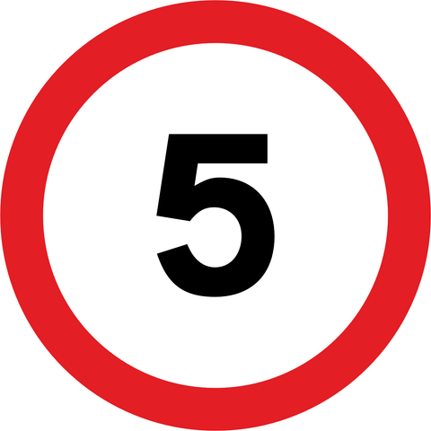 5km Speed Limit road sign (R201) 5