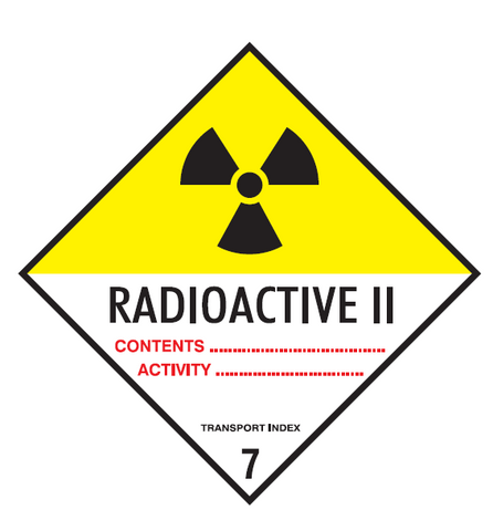 Radioactive II transport index safety sign (H13)