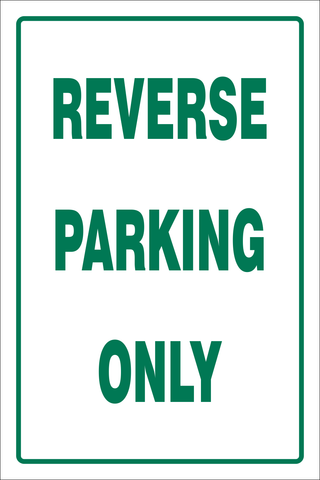 Reverse Parking only safety sign (green) (RV7)
