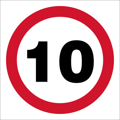 Speed limit 10 safety sign (SL10)